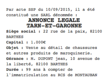 annonce legale tarn et garonne
